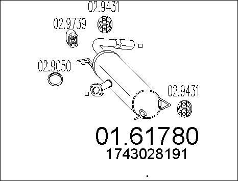 MTS 01.61780 - Глушитель выхлопных газов, конечный autosila-amz.com