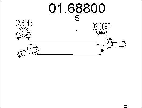 MTS 01.68800 - Глушитель выхлопных газов, конечный autosila-amz.com