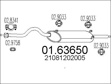MTS 01.63650 - Глушитель выхлопных газов, конечный autosila-amz.com