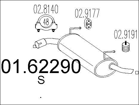 MTS 01.62290 - Глушитель выхлопных газов, конечный autosila-amz.com