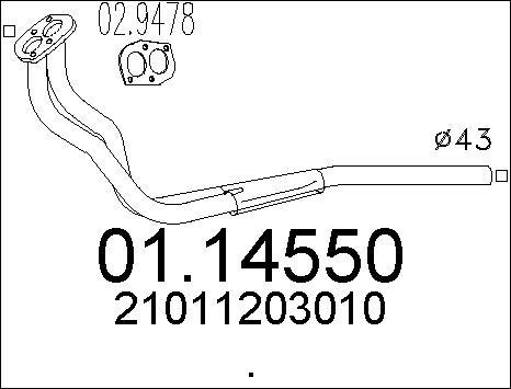 MTS 01.14550 - Труба выхлопного газа autosila-amz.com