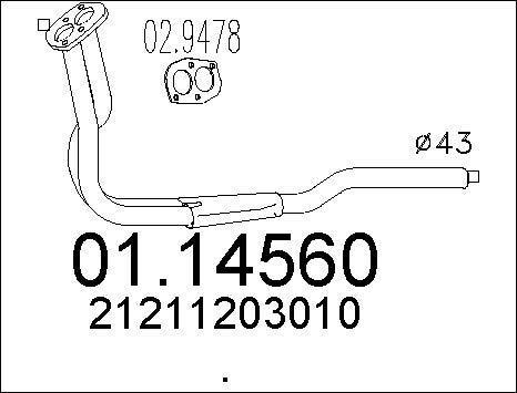 MTS 01.14560 - Труба выхлопного газа autosila-amz.com