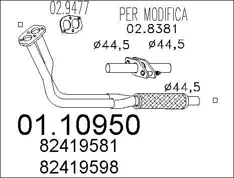 MTS 01.10950 - Труба выхлопного газа autosila-amz.com