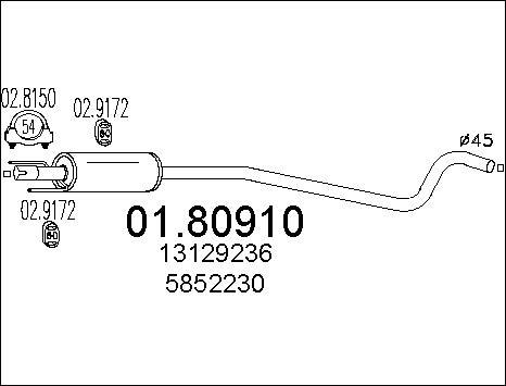 MTS 01.80910 - Средний глушитель выхлопных газов autosila-amz.com