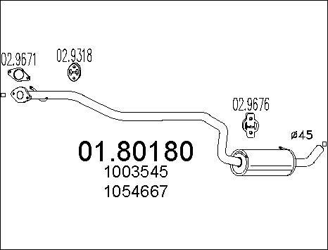 MTS 01.80180 - Средний глушитель выхлопных газов autosila-amz.com