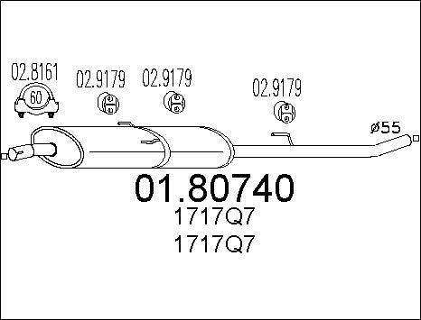 MTS 01.80740 - Средний глушитель выхлопных газов autosila-amz.com