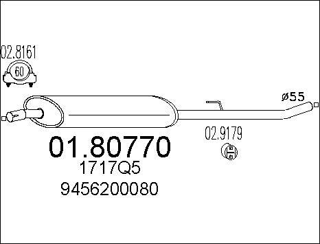 MTS 01.80770 - Средний глушитель выхлопных газов autosila-amz.com