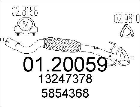 MTS 01.20059 - Труба выхлопного газа autosila-amz.com