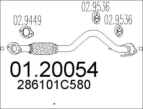 MTS 01.20054 - Труба выхлопного газа autosila-amz.com