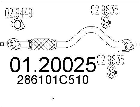 MTS 01.20025 - Труба выхлопного газа autosila-amz.com