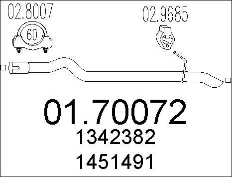 MTS 01.70072 - Труба выхлопного газа autosila-amz.com