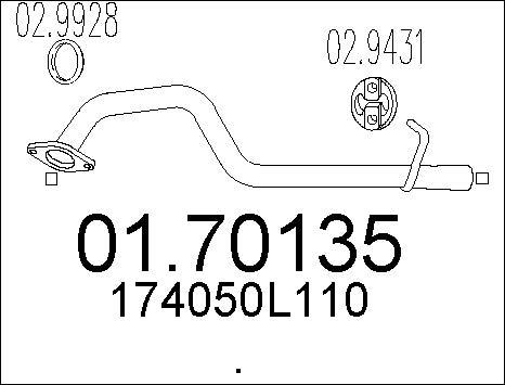 MTS 01.70135 - Труба выхлопного газа autosila-amz.com