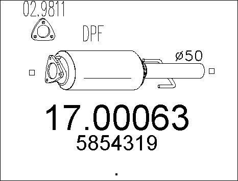 MTS 17.00063 - Сажевый / частичный фильтр, система выхлопа ОГ autosila-amz.com