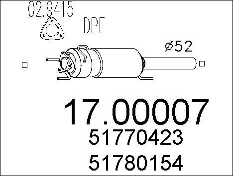 MTS 17.00007 - Сажевый / частичный фильтр, система выхлопа ОГ autosila-amz.com