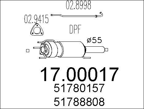 MTS 17.00017 - Сажевый / частичный фильтр, система выхлопа ОГ autosila-amz.com