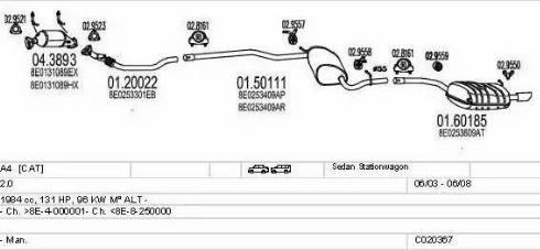 MTS C020367010204 - Система выпуска ОГ autosila-amz.com