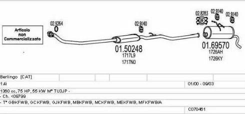 MTS C070461003121 - Система выпуска ОГ autosila-amz.com