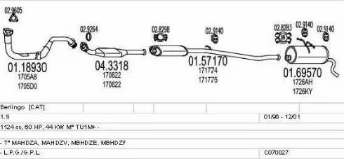 MTS C070027000943 - Система выпуска ОГ autosila-amz.com