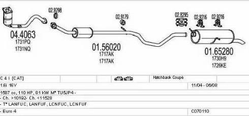 MTS C070110001035 - Система выпуска ОГ autosila-amz.com