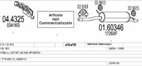 MTS C070118001043 - Система выпуска ОГ autosila-amz.com