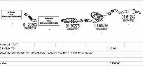 MTS C150040024210 - Система выпуска ОГ autosila-amz.com