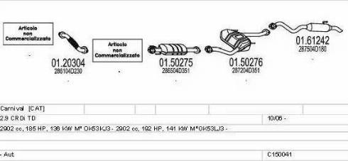 MTS C150041024212 - Система выпуска ОГ autosila-amz.com