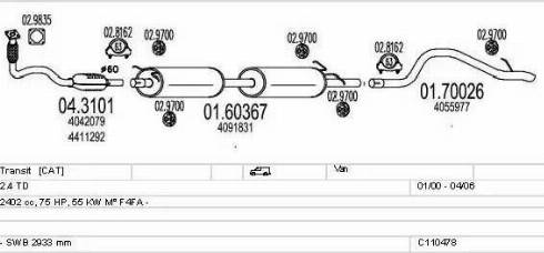 MTS C110478009580 - Система выпуска ОГ autosila-amz.com