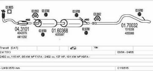 MTS C110515009123 - Система выпуска ОГ autosila-amz.com