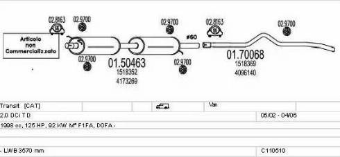 MTS C110510009115 - Система выпуска ОГ autosila-amz.com