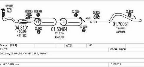 MTS C110511009116 - Система выпуска ОГ autosila-amz.com