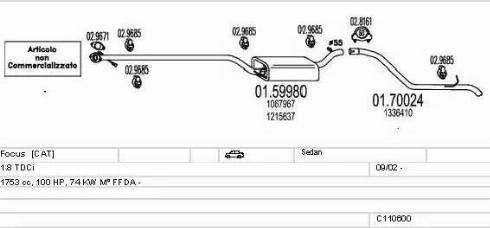 MTS C110600007774 - Система выпуска ОГ autosila-amz.com