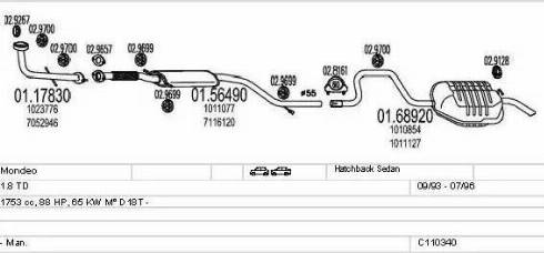 MTS C110340003305 - Система выпуска ОГ autosila-amz.com