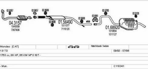 MTS C110341003306 - Система выпуска ОГ autosila-amz.com