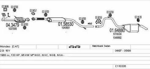 MTS C110336003301 - Система выпуска ОГ autosila-amz.com