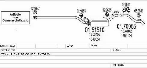 MTS C110244003972 - Система выпуска ОГ autosila-amz.com