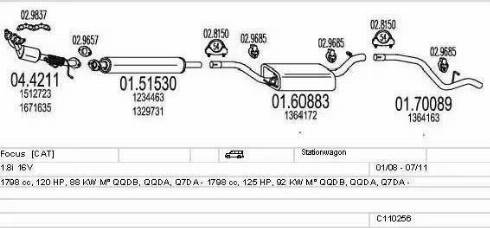 MTS C110256003987 - Система выпуска ОГ autosila-amz.com