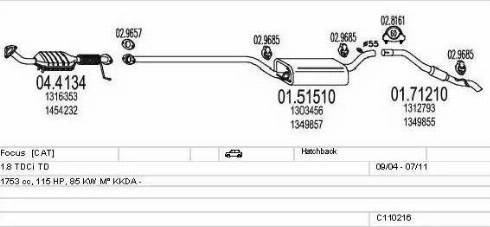 MTS C110216003936 - Система выпуска ОГ autosila-amz.com