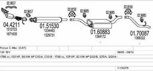 MTS C110275004014 - Система выпуска ОГ autosila-amz.com