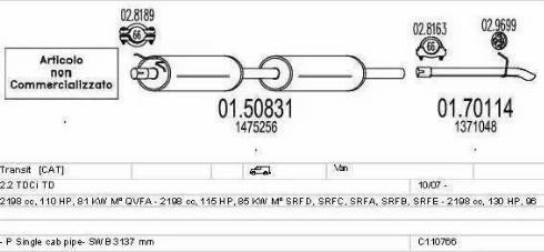 MTS C110766011206 - Система выпуска ОГ autosila-amz.com