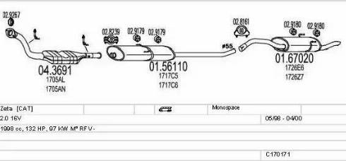 MTS C170171009693 - Система выпуска ОГ autosila-amz.com