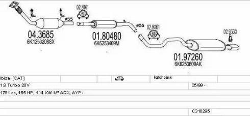 MTS C310295007154 - Система выпуска ОГ autosila-amz.com