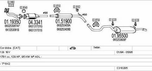 MTS C310285008196 - Система выпуска ОГ autosila-amz.com