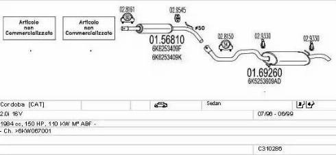 MTS C310286009645 - Система выпуска ОГ autosila-amz.com