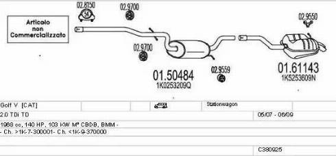 MTS C380925025100 - Система выпуска ОГ autosila-amz.com