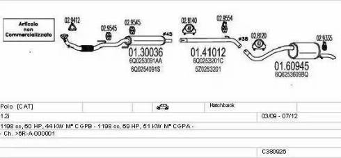 MTS C380926025103 - Система выпуска ОГ autosila-amz.com