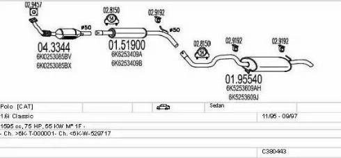 MTS C380443001631 - Система выпуска ОГ autosila-amz.com