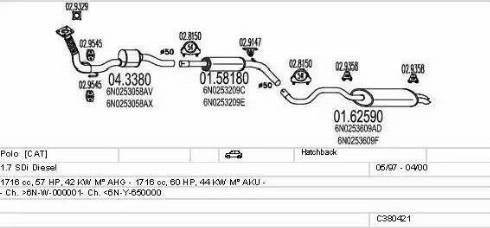 MTS C380421001608 - Система выпуска ОГ autosila-amz.com