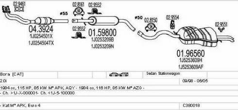 MTS C380018002809 - Система выпуска ОГ autosila-amz.com