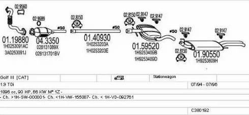 MTS C380192002995 - Система выпуска ОГ autosila-amz.com