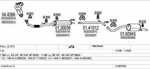 MTS C380789010834 - Система выпуска ОГ autosila-amz.com